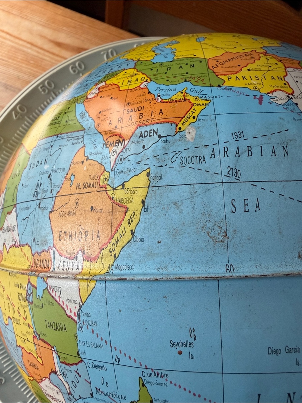 Vintage World Globe with Zodiac Base - Picture 6 of 6